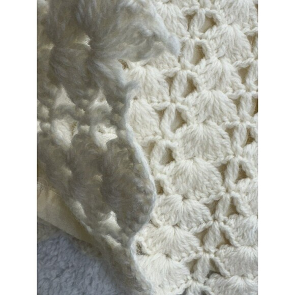 Tami Wool crochet Skirt British Crown Colony Of Hong Kong Cream 10 VTG *FLAWS* - Picture 10 of 16